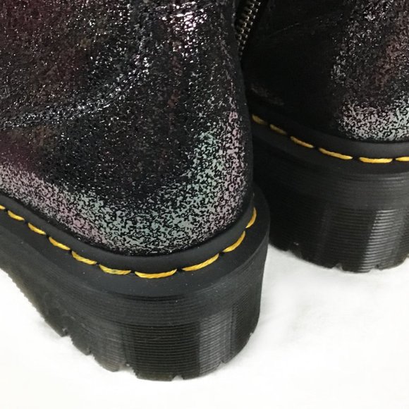 DR. MARTENS Jadon Faux Fur Lined Boots Metallic Leather Platforms - Picture 7 of 13